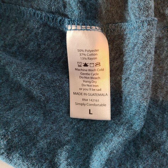 LULAROE HIGH LOWSHORT SLEEVE SIMPLY COMFORT PULLOVER W/ POCKET BLUE SHADE SIZE L - Picture 7 of 7